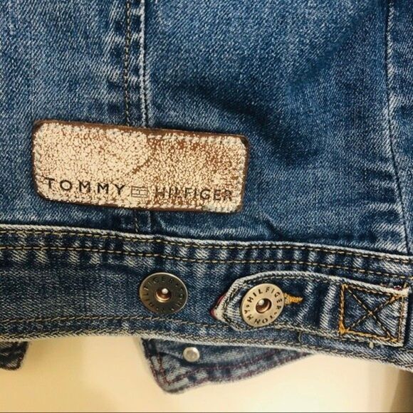 Vintage Tommy Hilfiger Cropped Denim Jacket Size S Unisex Y2K - Picture 5 of 6